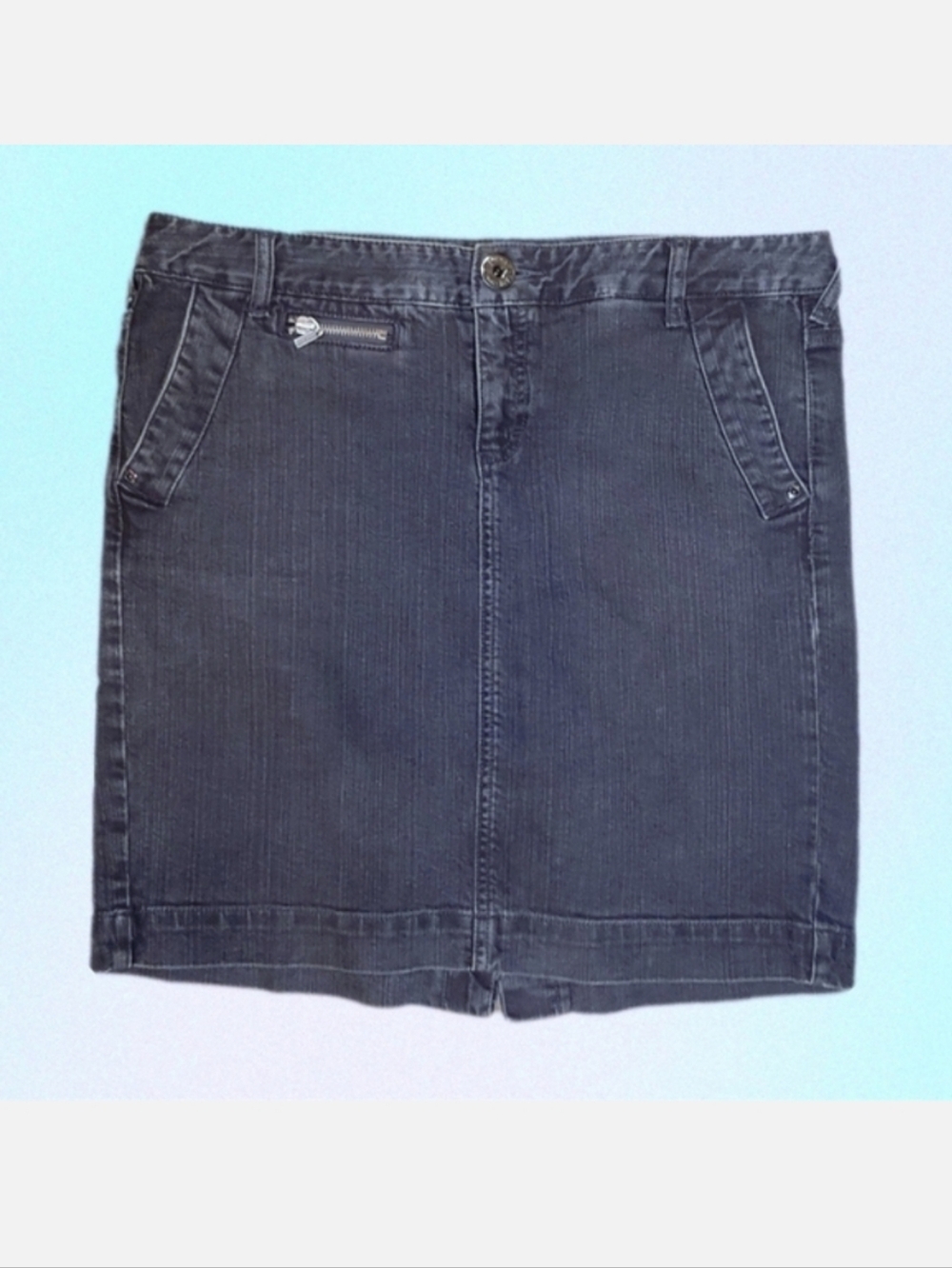 Tommy Hilfiger Denim Pencil Skirt 5-Pocket Dark Wash Stretch Above Knee